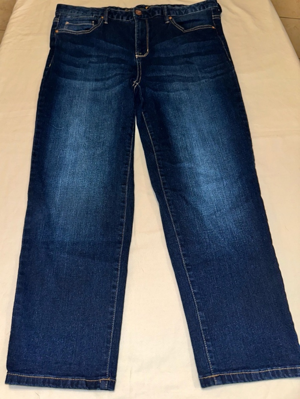 Seven7 Blue Denim Jeans with Copper Button Detail
